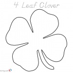 Lucky Four Leaf Clover Coloring Pages