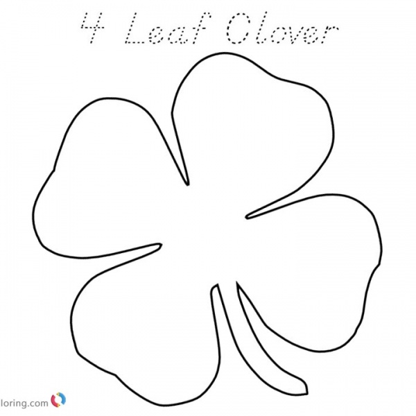 Four Leaf Clover Coloring Pages five flowers Free Printable Coloring