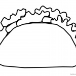 Mexican Taco Coloring Pages Black and White