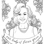 Michelle Obama Coloring Page Graceful Lady