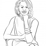 Michelle Obama Coloring Page Sitting On a Chair