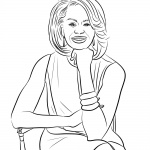 Michelle Obama Coloring Page Sitting On a Chair