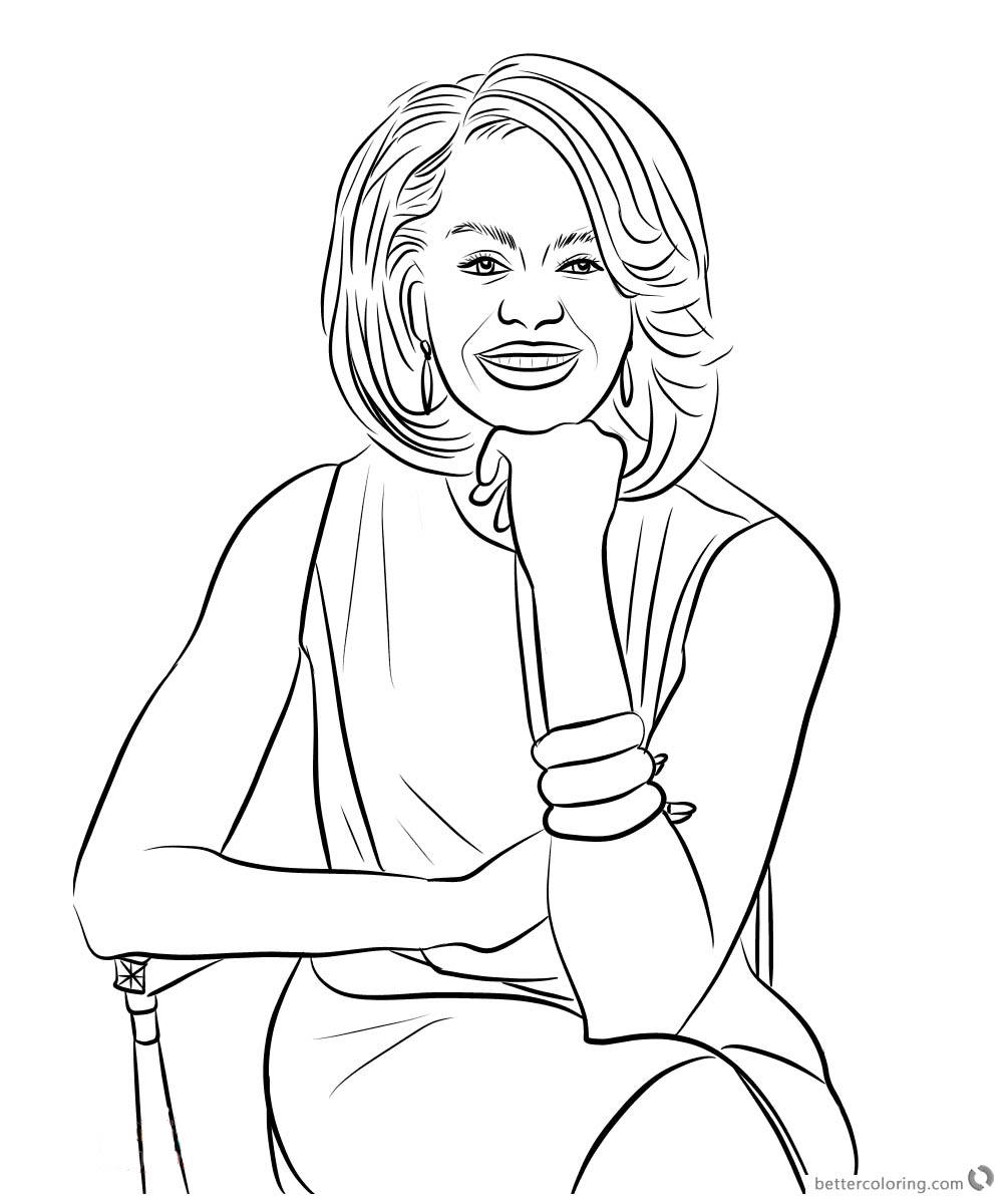 Michelle Obama Coloring Page Coloring Pages