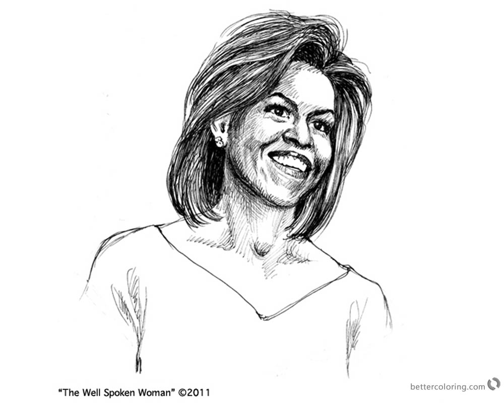 Michelle Obama Coloring Pages Printable Coloring Pages