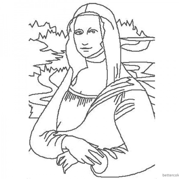 Mona Lisa Coloring Page Free Printable