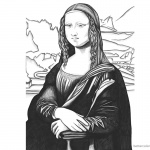 Mona Lisa Coloring Pages Black and White Art