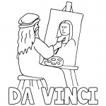 Mona Lisa Coloring Pages Da Vinci Drawing