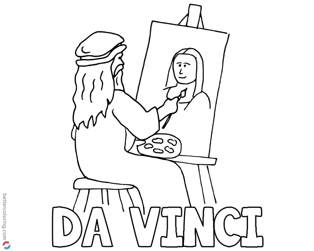 Download Mona Lisa Coloring Pages Da Vinci Drawing - Free Printable ...