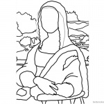 Mona Lisa Coloring Pages Elegant Stick Postcard