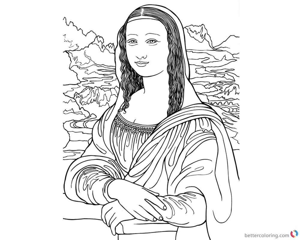 Mona Lisa Coloring Pages Fantastic Clipart - Free Printable Coloring Pages