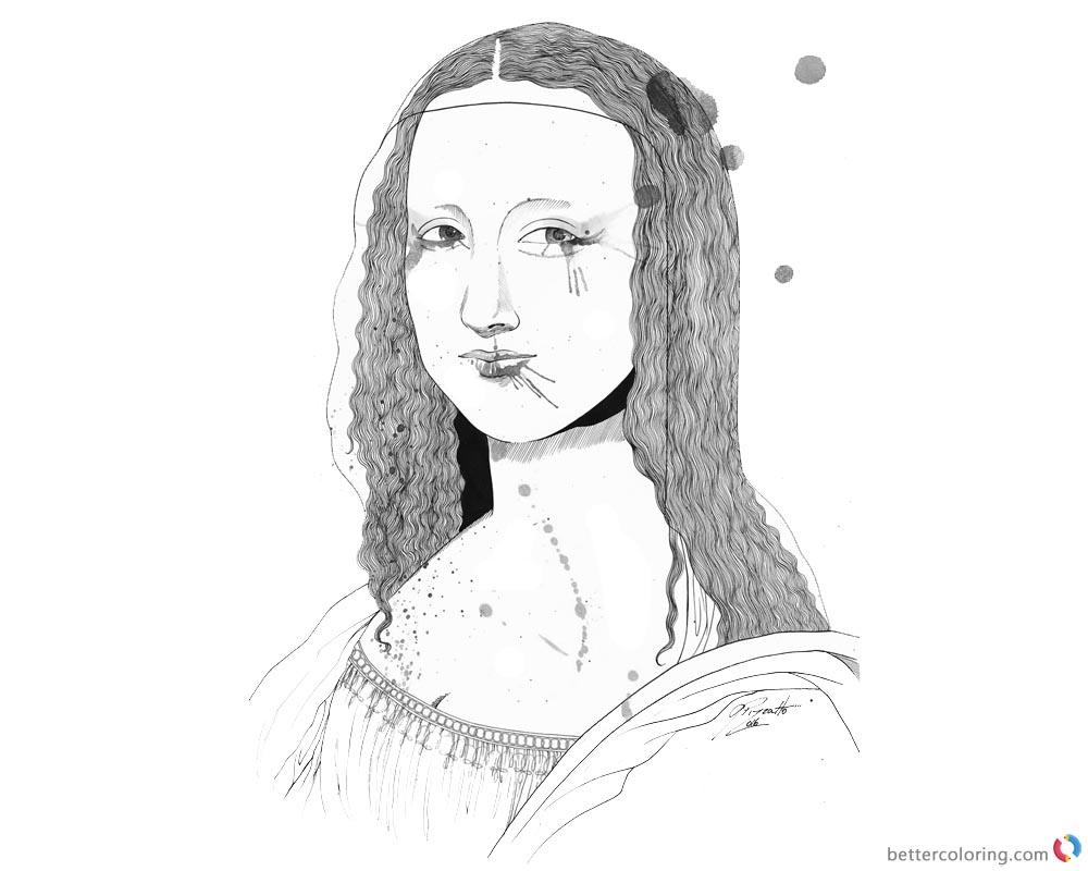 Mona Lisa,Coloring Pages,Nintendo,Game,Art,Drawing,Painting,Da Vinci,colori...