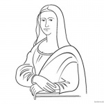 Mona Lisa Coloring Pages Line Art Clipart