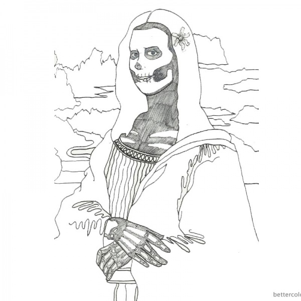 Mona Lisa Coloring Pages - Free Printable Coloring Pages