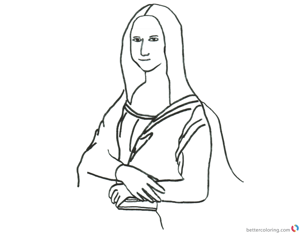 Download Mona Lisa Coloring Pages Pencil Clipart - Free Printable ...