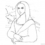 Mona Lisa Coloring Pages Practice Sketch