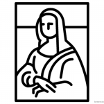 Mona Lisa Coloring Pages Simple Lineart Mona Lisa