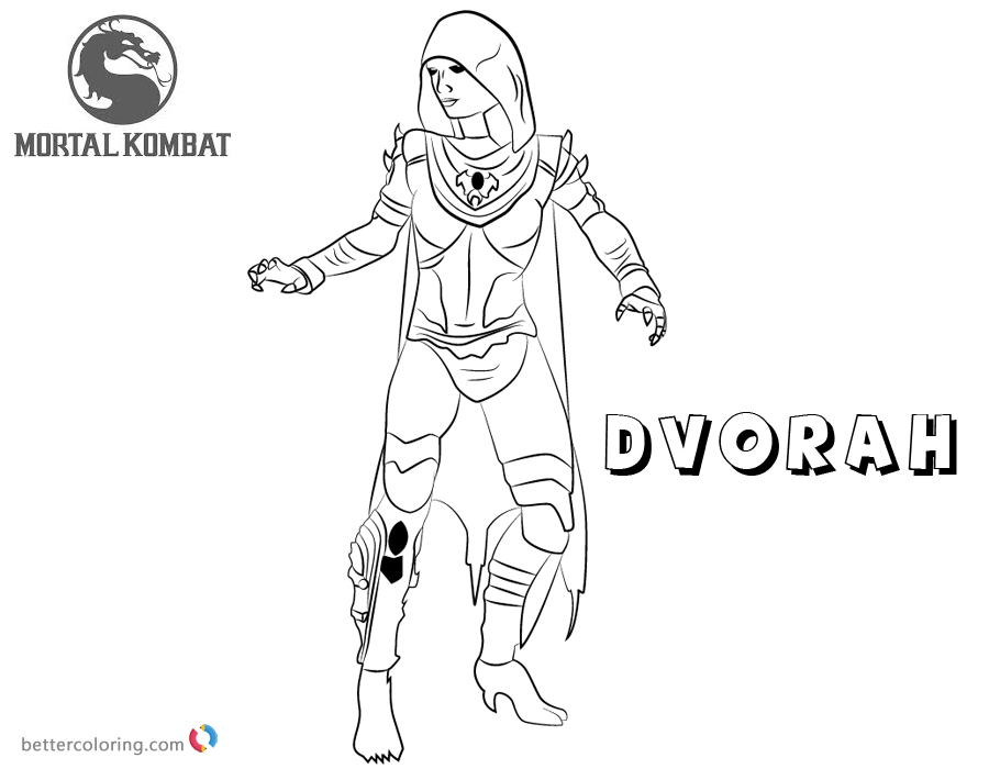 Mortal Kombat coloring pages D'Vorah free andprintable