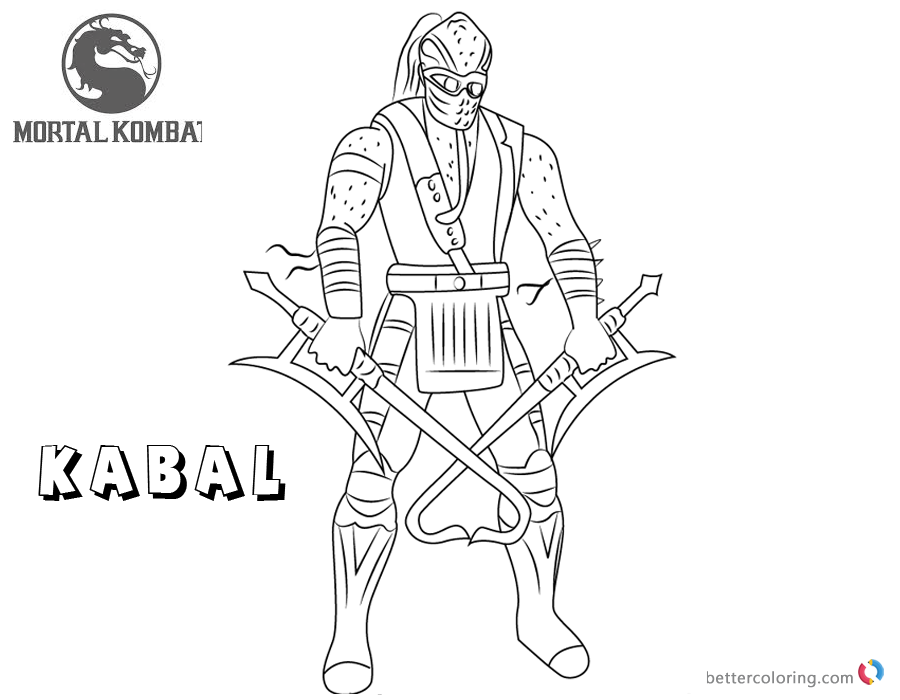 Mortal Kombat coloring pages Kabal free andprintable