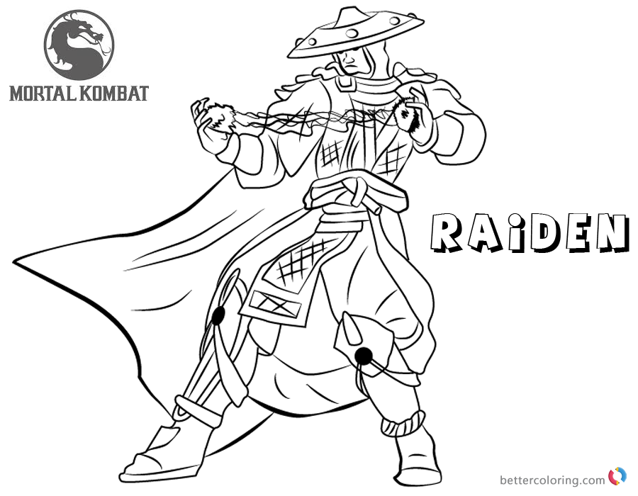 Mortal Kombat Coloring Pages Raiden - Free Printable ...