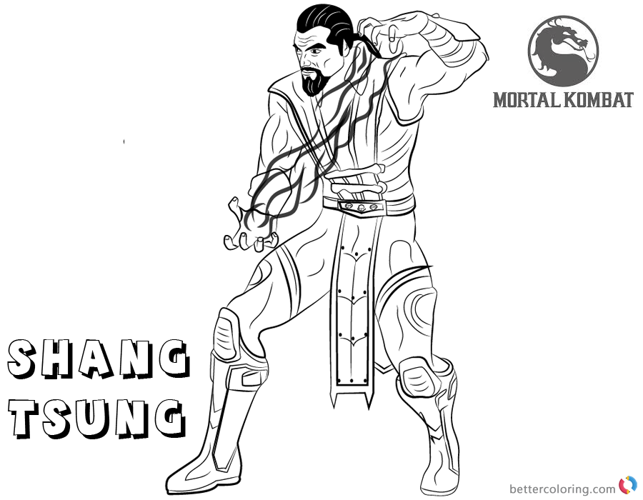 Mortal Kombat coloring pages Shang Tsung free andprintable