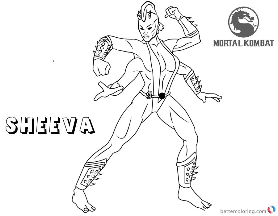 Mortal Kombat coloring pages Sheeva free andprintable