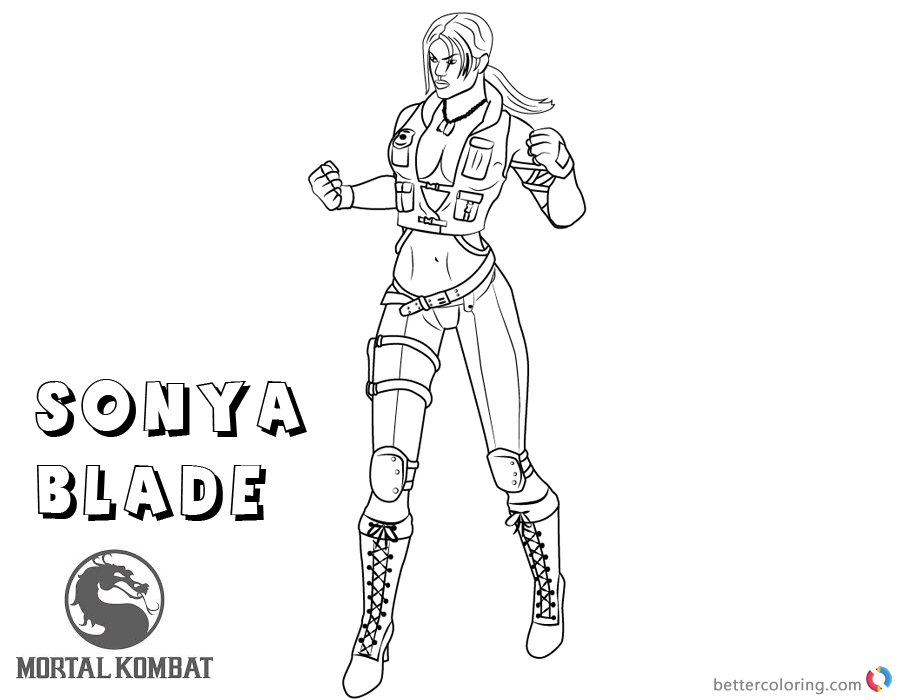 Mortal Kombat Coloring Pages Sonya Blade - Free Printable ...