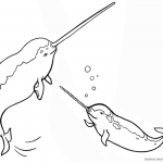 Narwhal Coloring Pages Mom with Baby