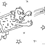 Nyan Cat Coloring Pages Chasing Nyan Mouse