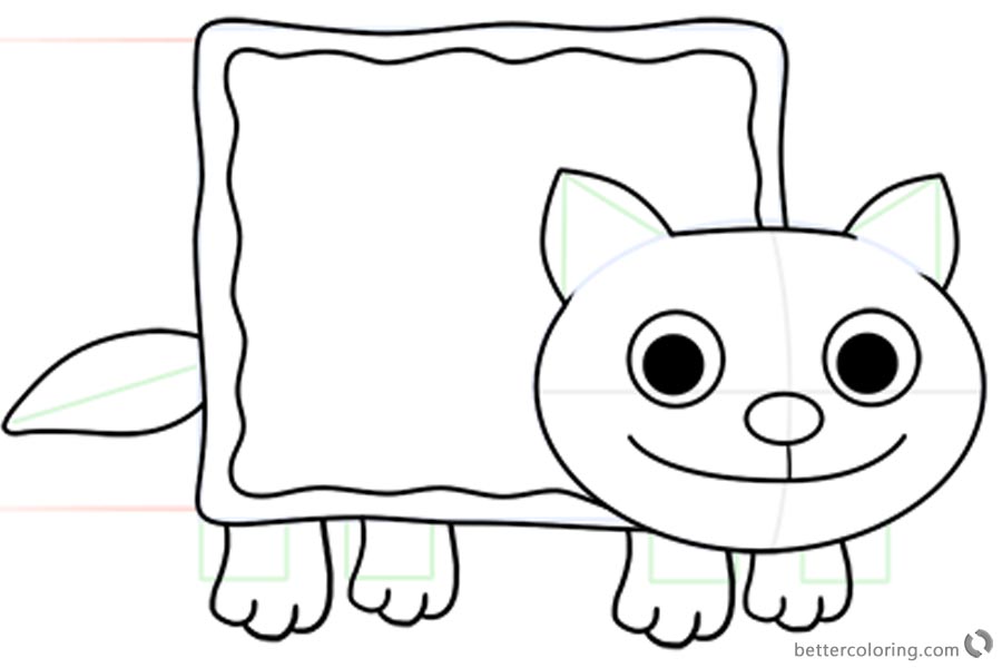 Nyan Cat Coloring Pages How to Draw Nyan Cat - Free Printable Coloring