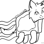 Nyan Cat Coloring Pages Lineart by Dolphinkitty
