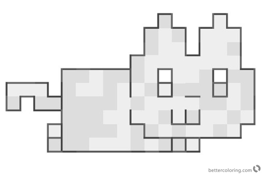 Nyan Cat Coloring Pages Tank trouble stage printable