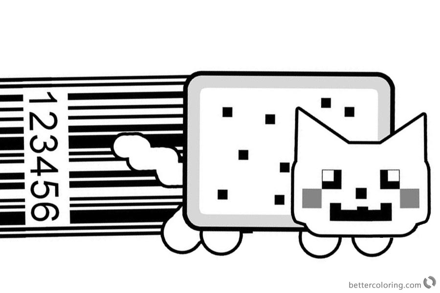 Nyan Cat Coloring Pages UPC Art by KayFriday printable