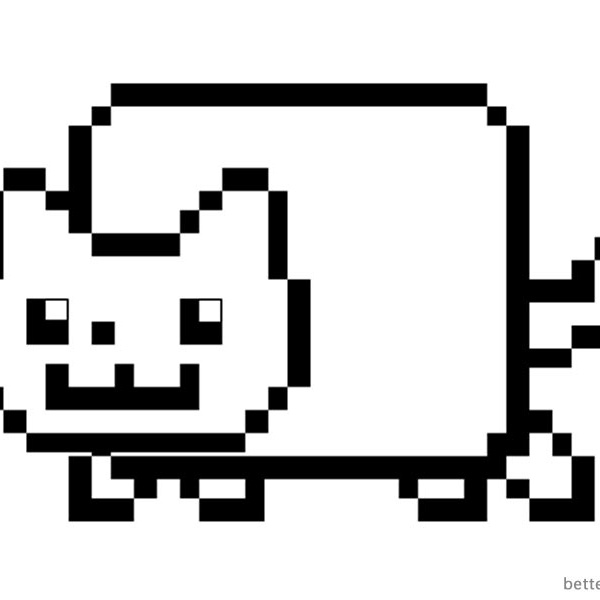Nyan Cat Coloring pages Simple Clipart - Free Printable Coloring Pages
