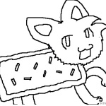 Nyan Cat Coloring Pages cute fan drawing picture