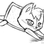 Nyan Cat Coloring Pages sketch by AlinaCat923