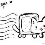 Nyan Cat Coloring pages Black And White