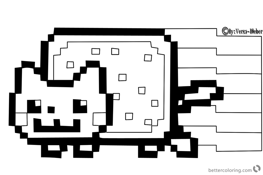 Nyan Cat Coloring pages By Vero Bieber - Free Printable Coloring Pages