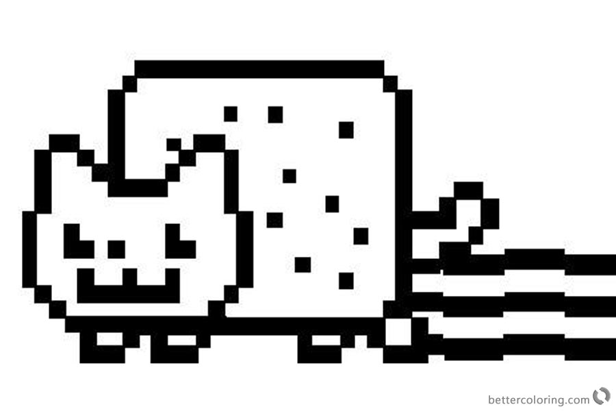 Nyan Cat Coloring pages Original Style - Free Printable Coloring Pages