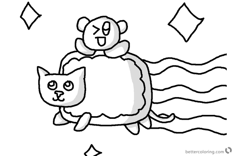 Nyan Cat Coloring pages With Baby Nyan Cat - Free Printable Coloring Pages