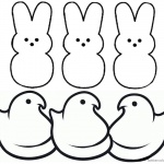 Peeps Coloring Pages Bunny Three Chicks and Three Bunnies Clipart