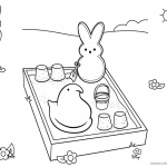 Peeps Coloring Pages Bunny is Playing Sand