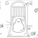 Peeps Coloring Pages Chick Playing Slide
