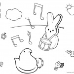Peeps Coloring Pages Playing Music
