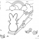 Peeps Coloring Pages Playing Seesaw