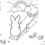 Peeps Coloring Pages Playing Seesaw