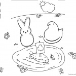 Peeps Coloring Pages Playing Toy Boat