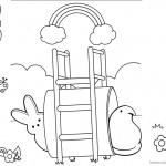 Peeps Coloring Pages Playing Under the Rainbow