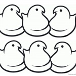 Peeps Coloring Pages Simple Six Chicks Line Art