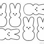 Peeps Coloring Pages Six Bunnies Clipart Picture