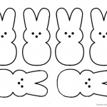 Peeps Coloring Pages Six Bunnies Pattern